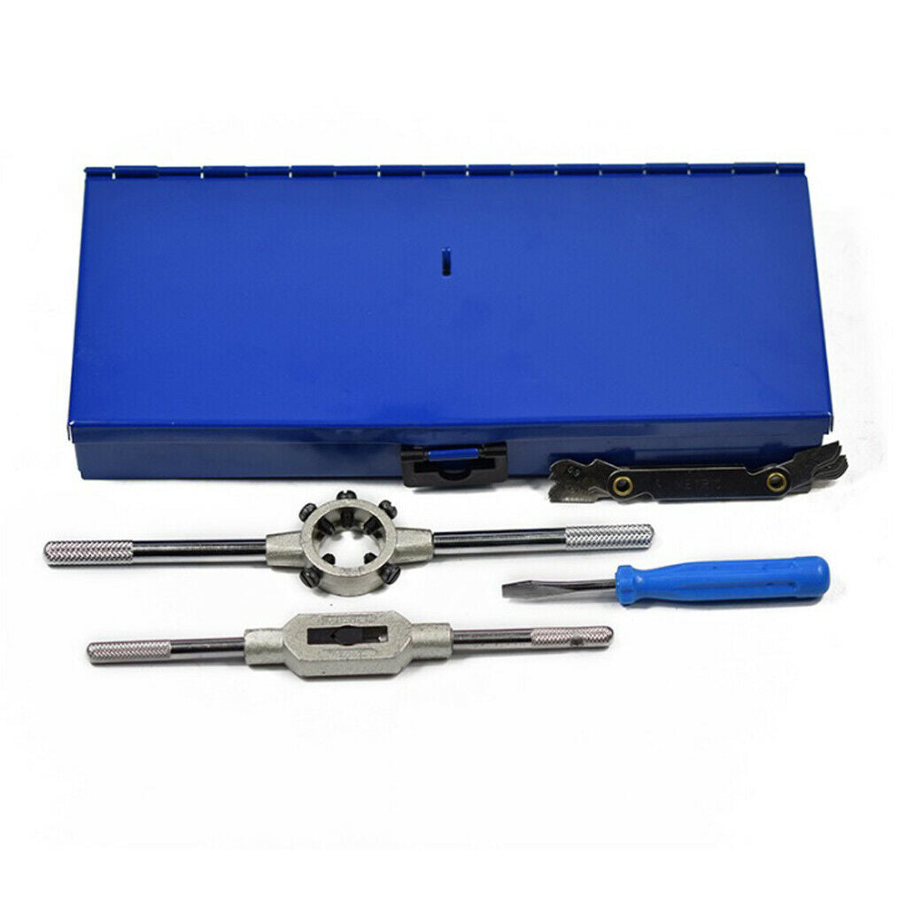 Tap and Die Set HSS Wrench Cut M3-12 Tap Thread Engineer Kit w/ Metal Case