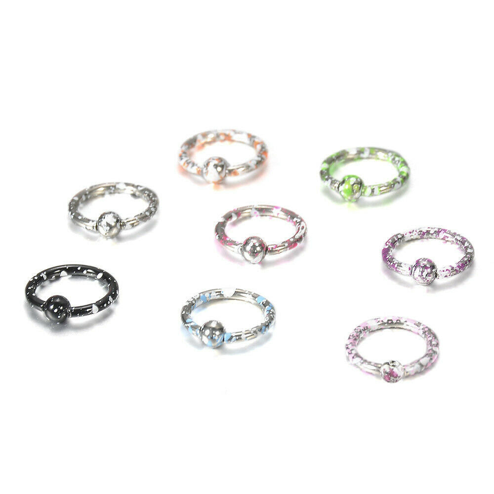 8PC Nose Open Hoop Ring Earring Lip Body Piercing Stainless Steel Jewelry AU