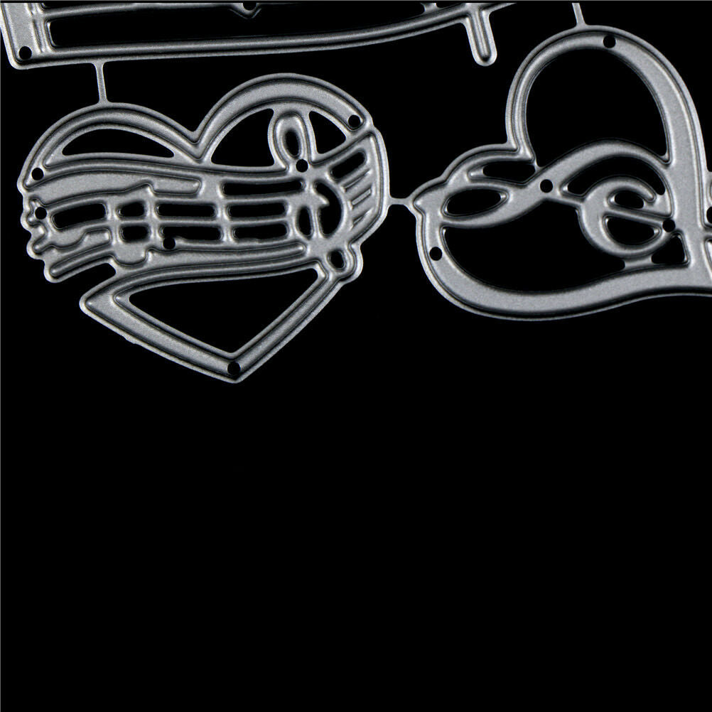 Music Heart Embossing Cutting Dies for Scrapbooking Decor Craft Card Maki.l8