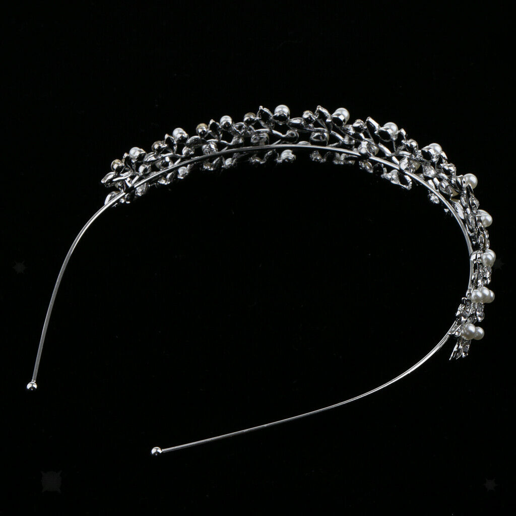 Wedding women crystal bridal flower leaves crown headband tiara
