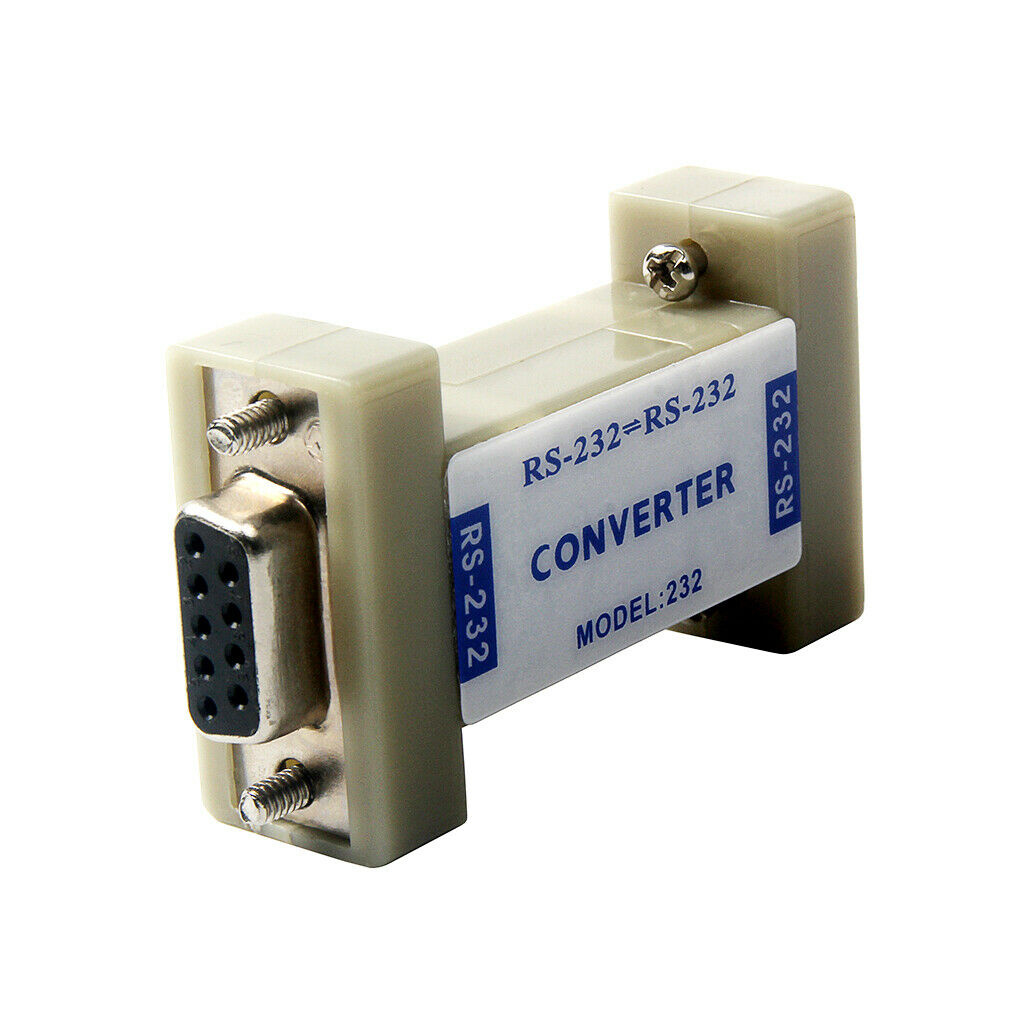 RS232 Male to 232 Female Serial Port Communication Converter Adapter white