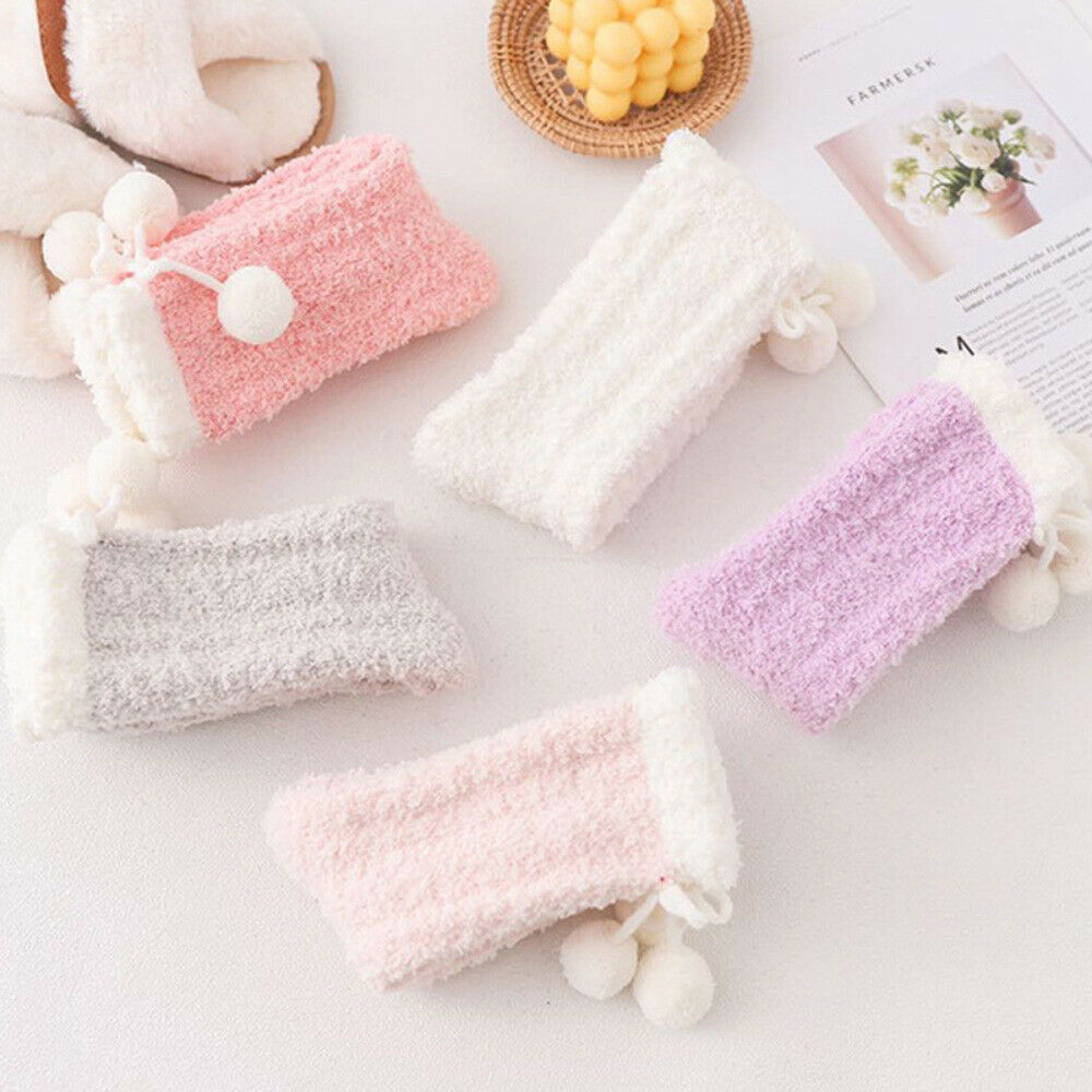 10PCS Women Fuzzy Slipper Socks Soft Cabin Cute Fluffy Winter Warm Socks Gift