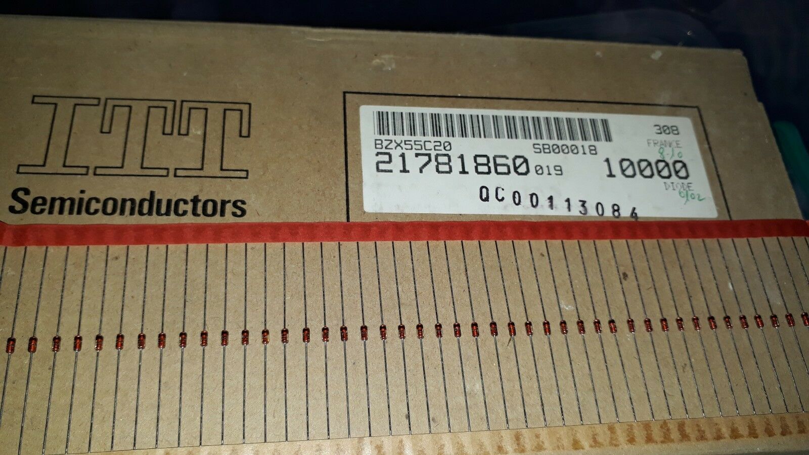 50PCS NOS ITT GERMANY BZX55C20 20V 0.5W LOW NOISE ZENER DIODES FOR AUDIO!