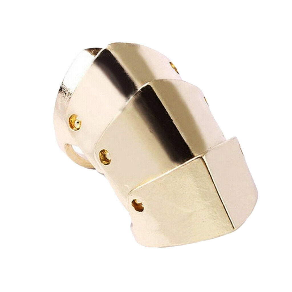 Gothic Punk Rock Long Armor Knuckle Finger Ring 18mm - Golden
