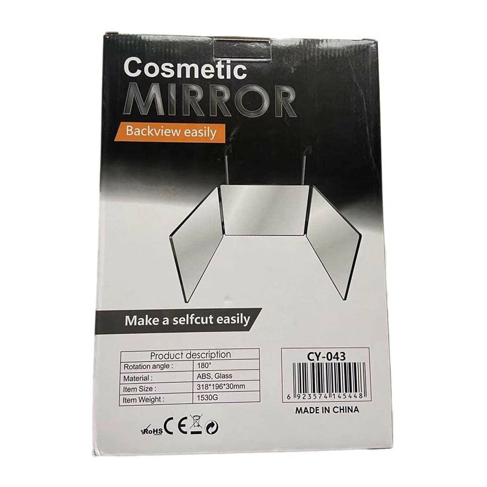 Hair Cutting 3 Way Mirror w/ 10x Magnification Mirror Trifold Mirror Tool