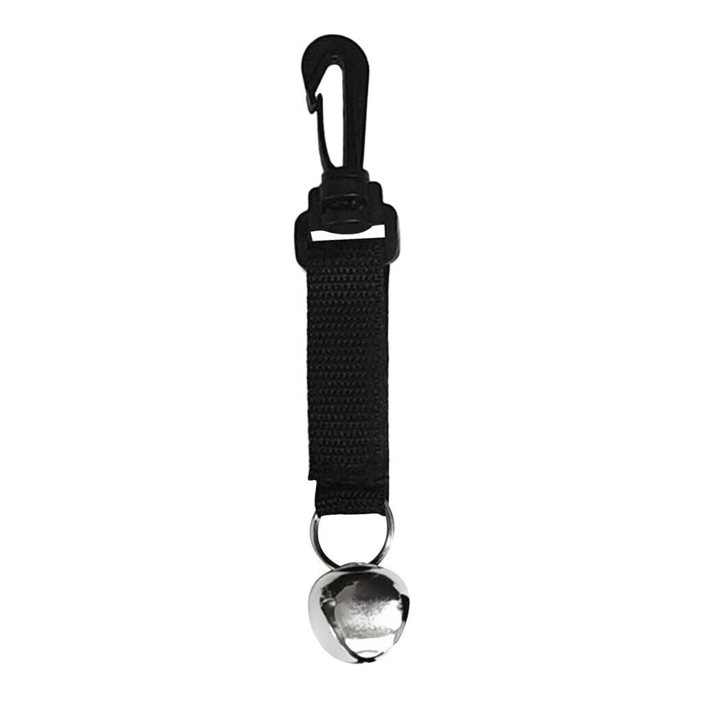 Bear bell with magnetic silencer, rotating snap hook &