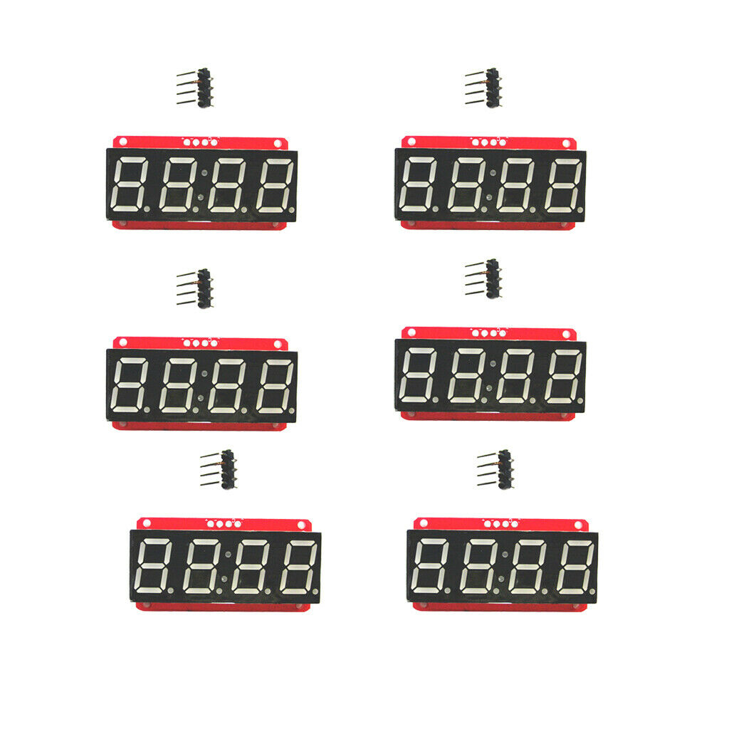 4 Digit 7-Segment 0.56" LED Display Module HT16K33 I2C For   ,Pack Of 6
