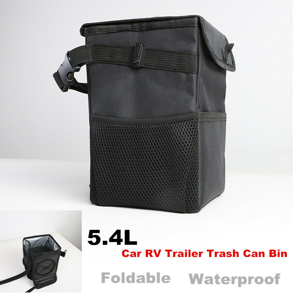 Portable Car SUV RV Vehicles Trash Can Garbage Bin Bag Organizer Waterproof 5.4L