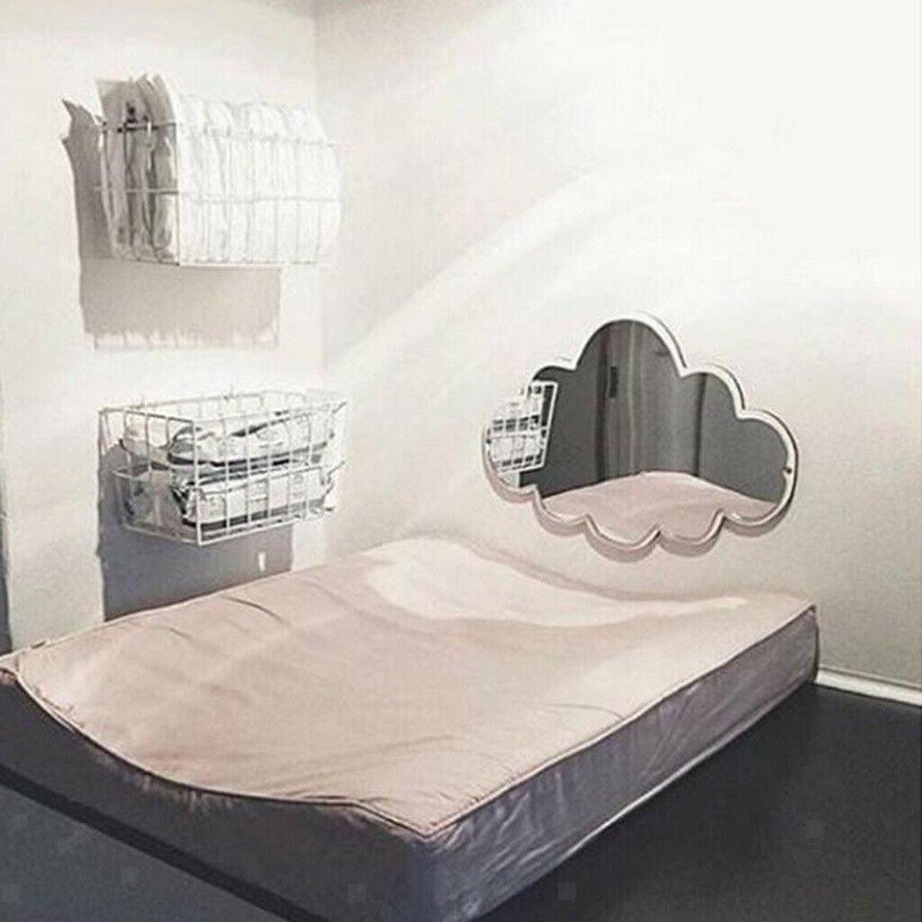 Wooden Cloud Wall Hanging Mirror Decor Baby Kid's Room Nursery Ornament #2