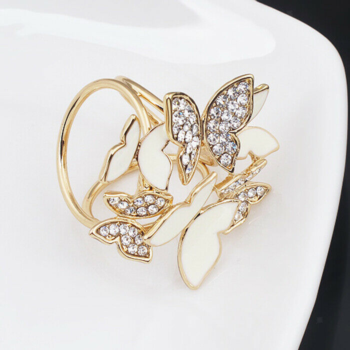 Crystal Silk Scarf Clip Buckle Holder Butterfly Brooch Pins Jewelry Gift