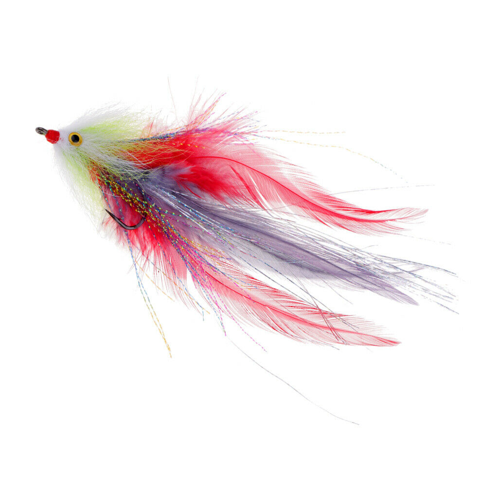 2 Pieces Fly Fishing Saltwater Flies Streamer Steelhead Salmon Striper Pike