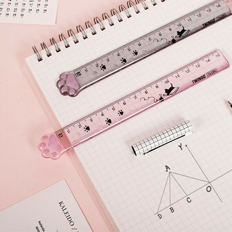 Cat Paw Plastic Straight Rulers School Office Supplies Planner Accessor TnY KX