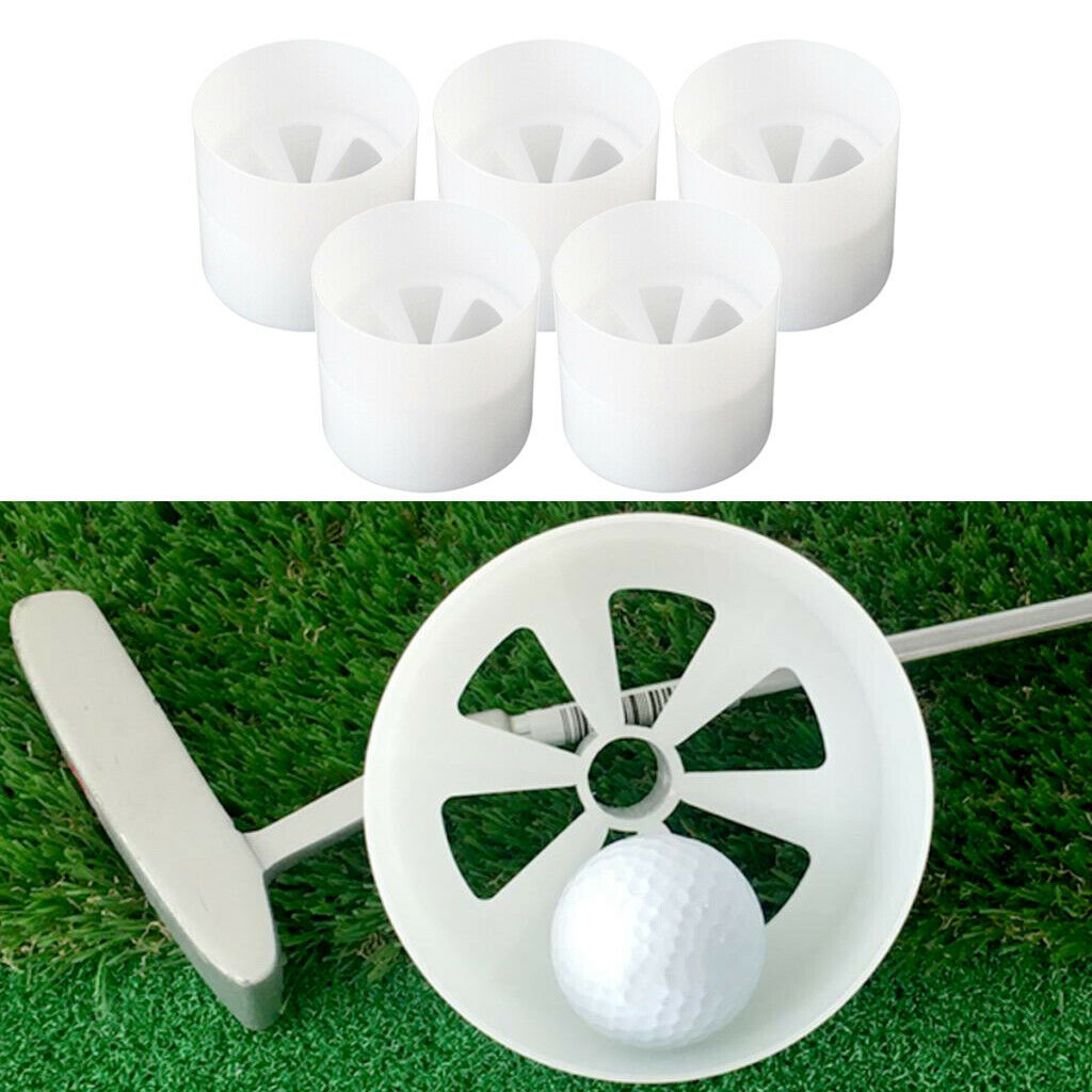 5 Pieces Golf Cups Green Flag Accessories Practice Training Dia. 10.7cm