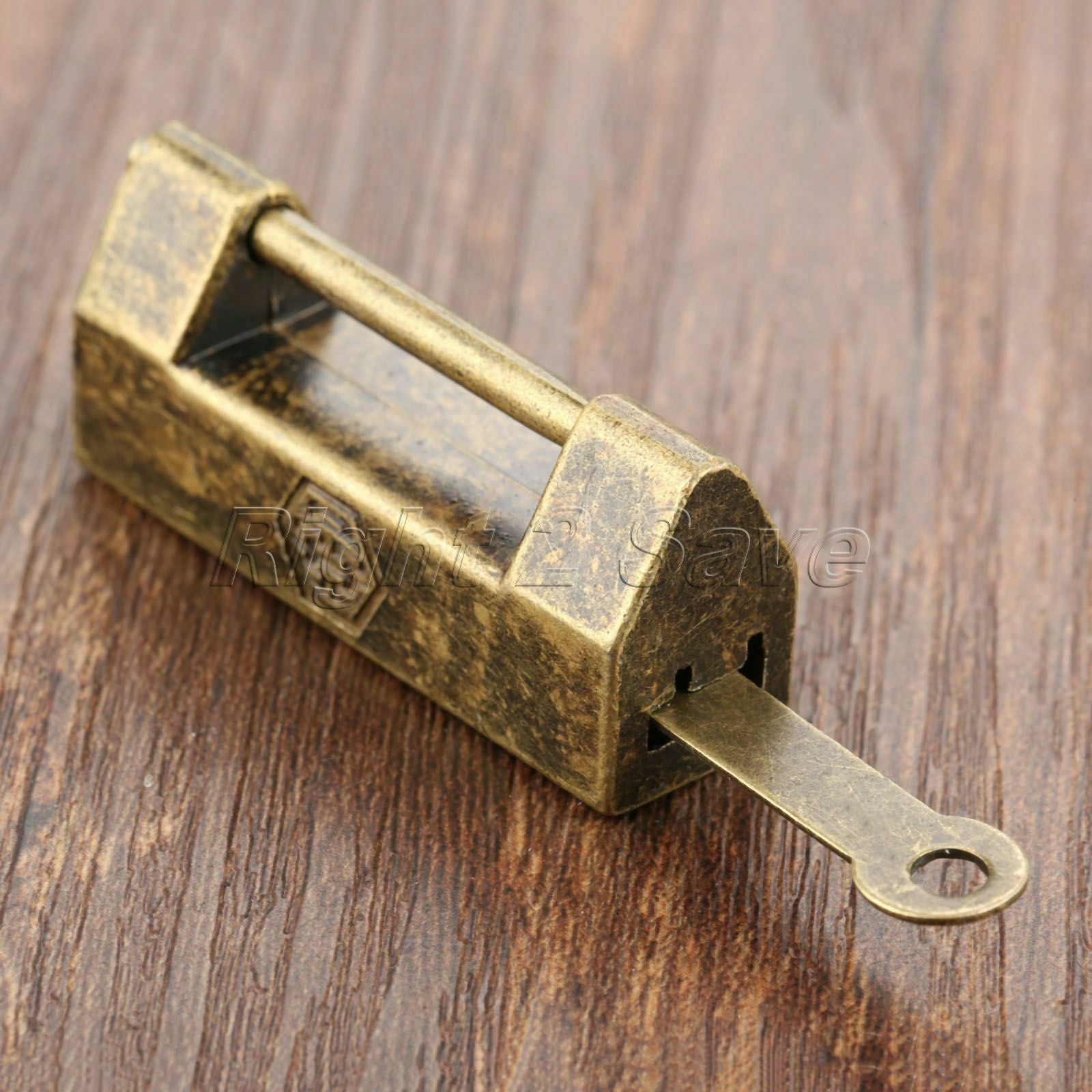 Retro Bronze Decorative Latch Wooden Chest Jewelry Box Hasp Padlock Catch Lock