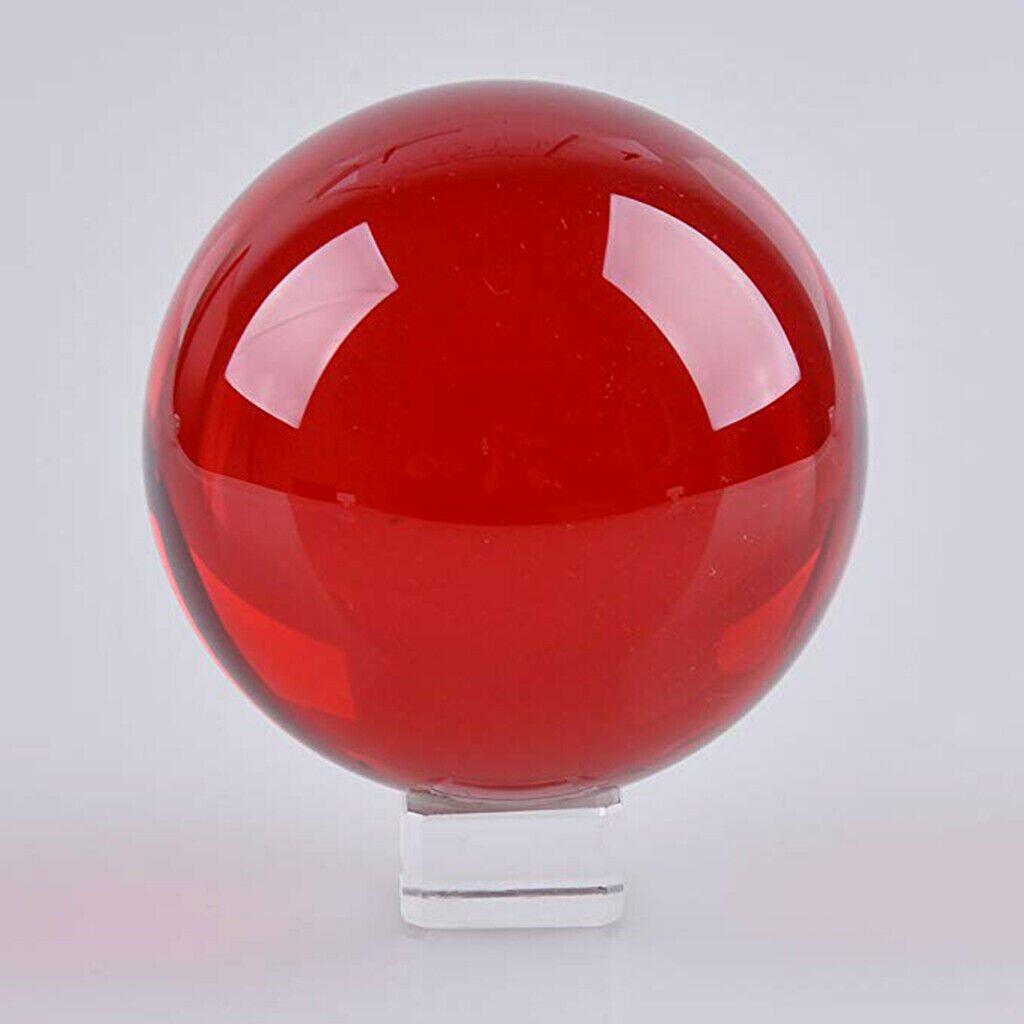 50mm Red Crystal Ball Decorative Ball Art Decor Photography Prop No Stand