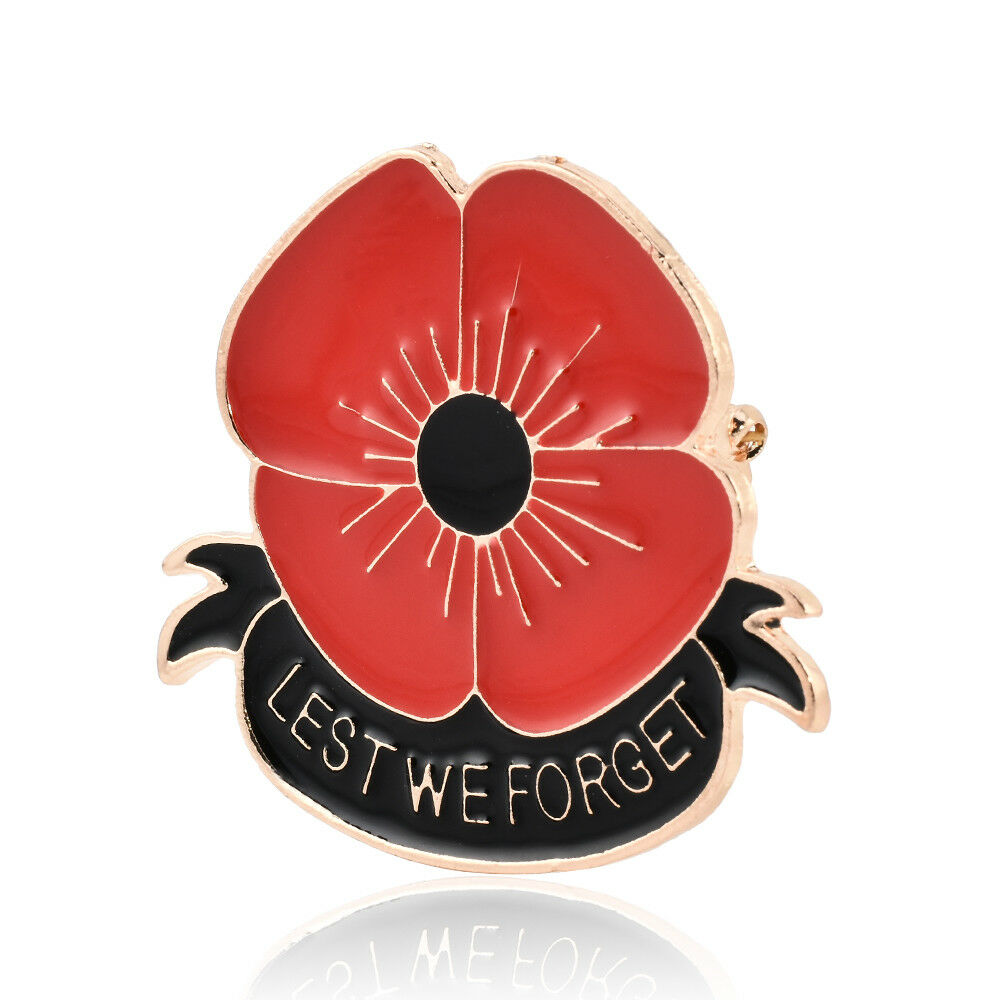 Red Poppy Flower Enamel Remembrance Brooch Lapel Pin Broach Badge Banquet New