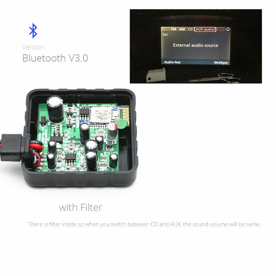 For BMW E60 E61 E62 Bluetooth Radio Stereo cable AUX In Adapter Receiver +Filter