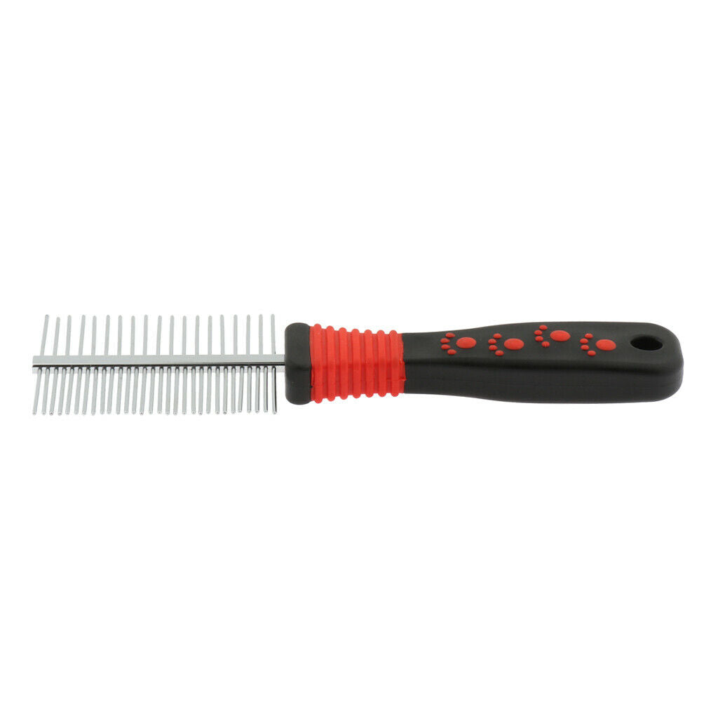 Pet Dog Cat Double Side Row Teeth Brush Massaging Grooming Hair Comb
