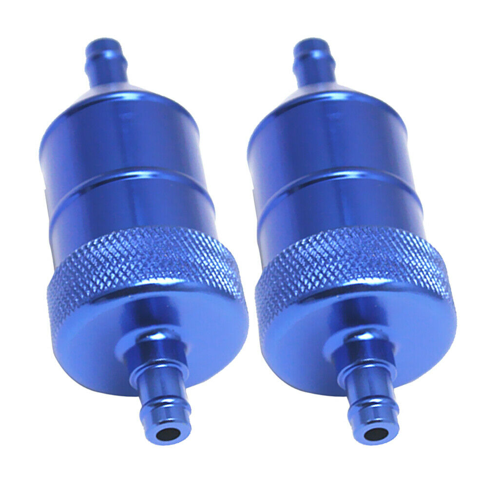 2x Motorcycle Pit Dirt Bike ATV Quad Inline Fuel Gas Filter 5/16 in 8mm Blue