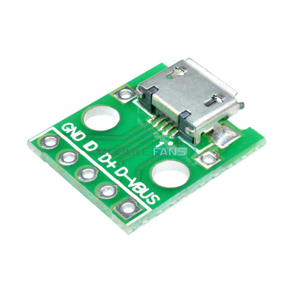 5Pcs Female MICRO USB To DIP 5-Pin Pinboard 2.54mm Micro USB Type