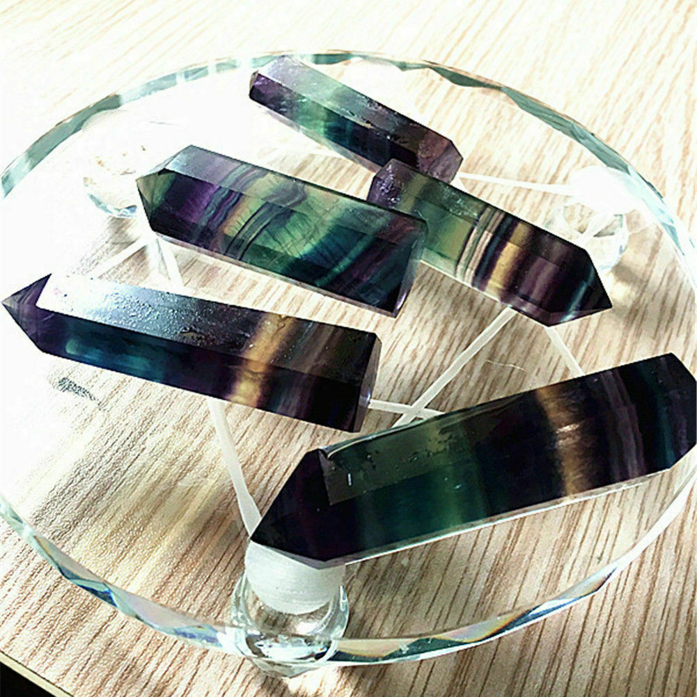 50-60MM Natural Fluorite Quartz Crystal Stone Point Healing Hexagonal Wand AU