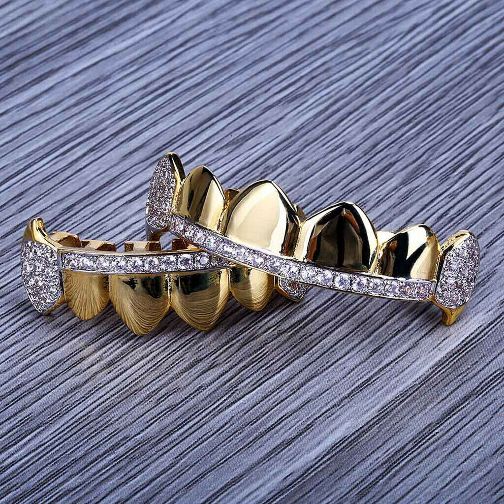 Hip Hop Grills Teeth Grills Sets 6 Teeth Top And Bottom Skirt with Free Mold Kit
