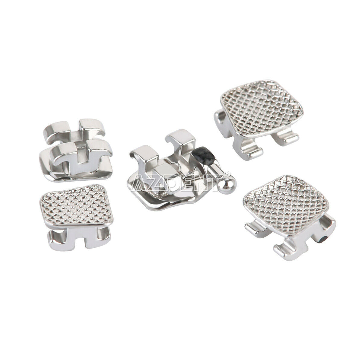 20 Packs Dental Metal Brackets Mini MBT Slot.022" 3 Hooks Orthodontics Braces