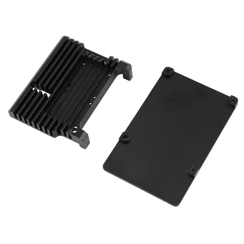 for Raspberry Pi 4 Aluminum Case with Dual Cooling Fan Metal Shell Black EncloK2