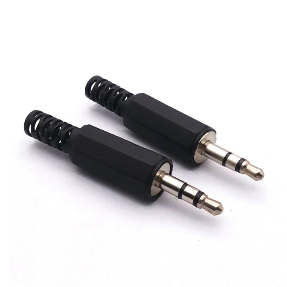 10Pcs/Lot 3.5mm Plastic HeadPhone Connector Stereo Audio Male Plug Adaptor