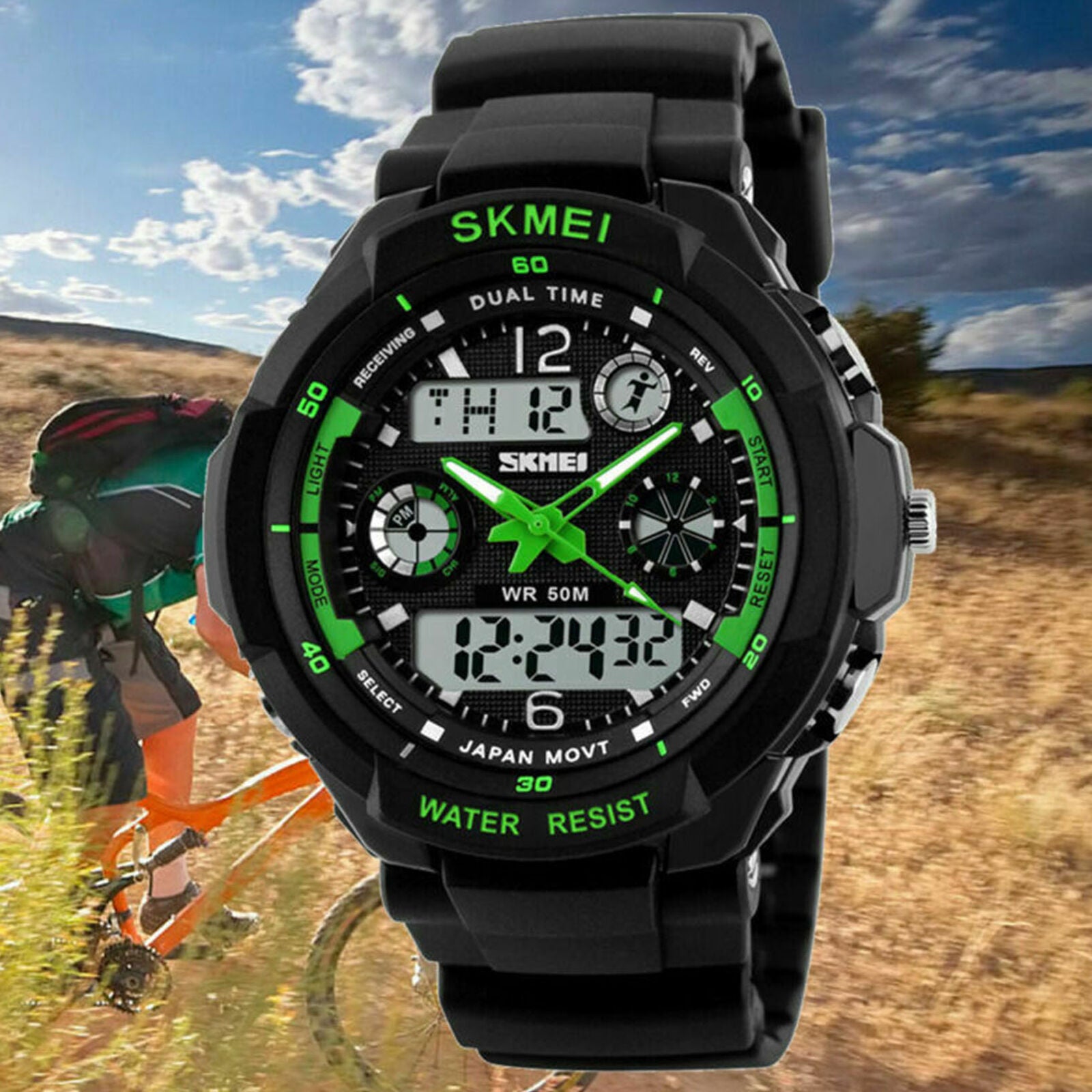 Men's Analog Digital Waterproof Military Army S-SHOCK Sport Quartz Wrist Watch