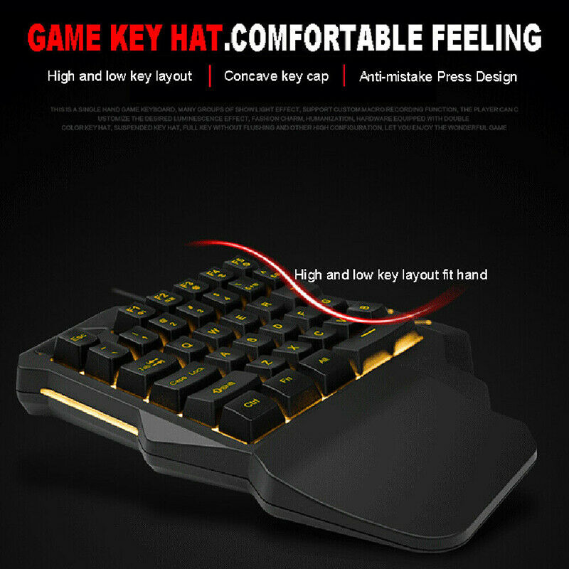 USB Gaming Wired Keyboard Mouse Set Kit Anti-slip Wheel For PC PS4 Xbox One 360