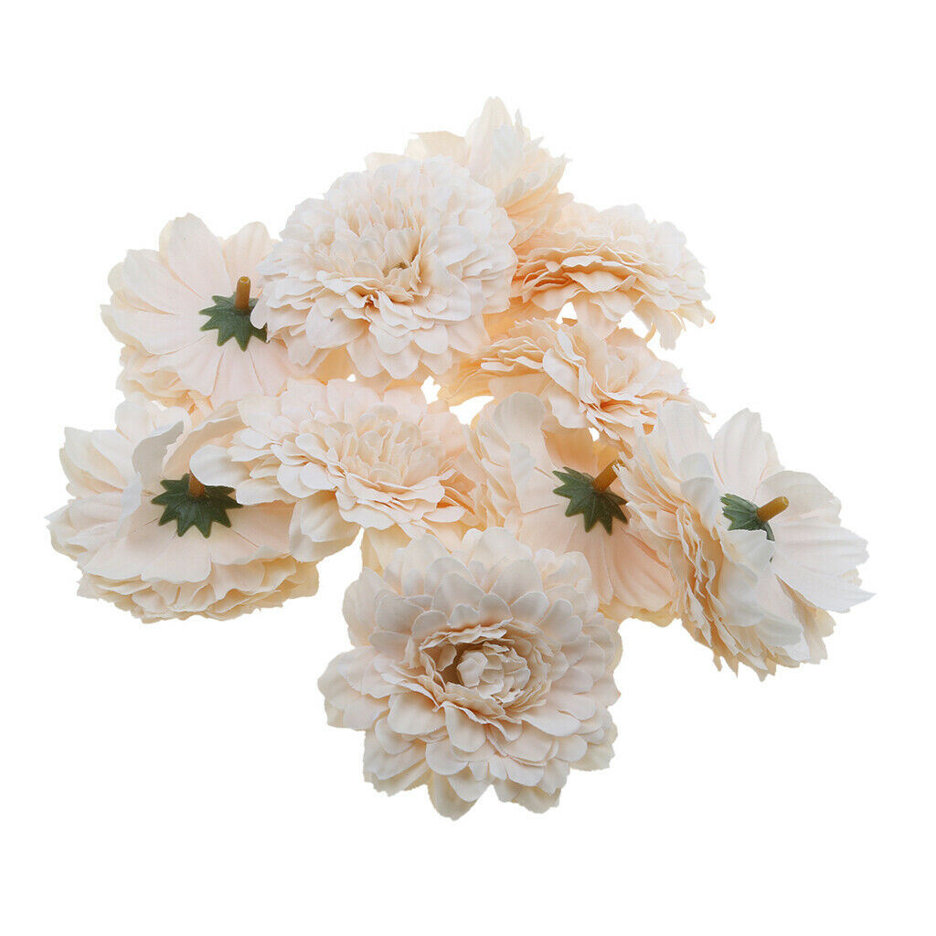 10pcs Artificial Silk Daisy Flower Heads Craft Wedding Decor White