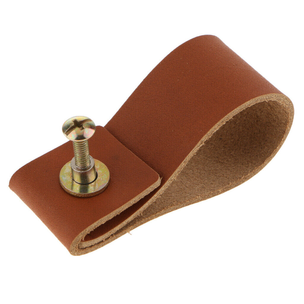 6 Packs PU Leather Cabinet Pulls Drawer Wardrobe Furniture Knob Handle