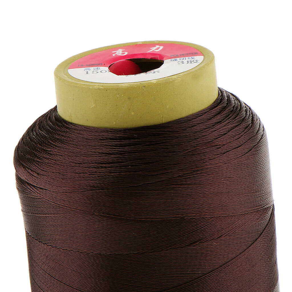 2 Rolls Red Bronze+Dark Brown Nylon Hair Weaving Thread Spool For Wig Making