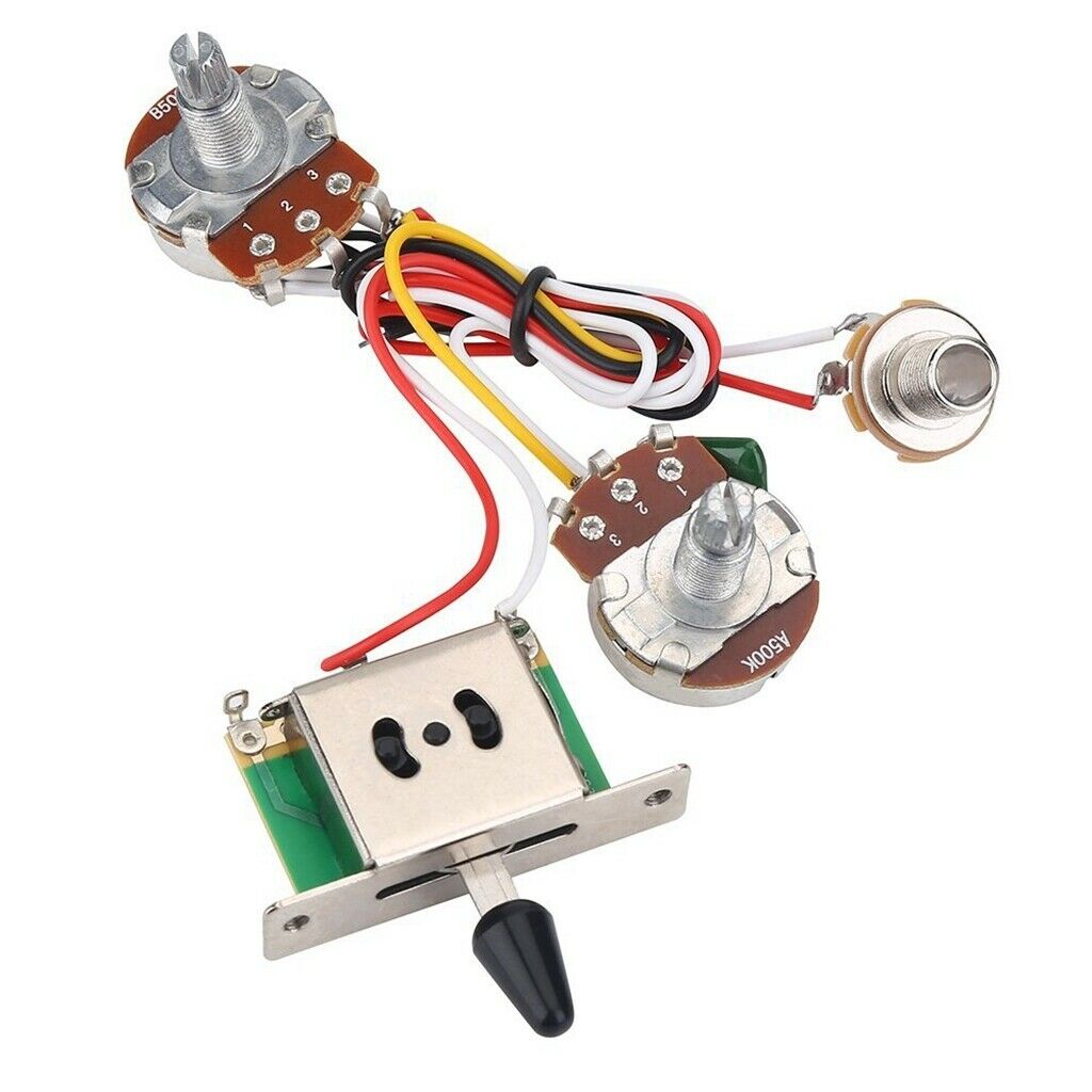 Guitar Wiring Harness 3 Way Toggle Switch 1V1T 500K Pot for Electric Guitars