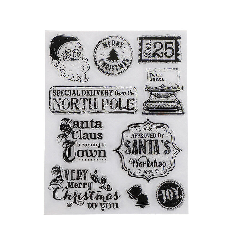 Christmas Santa Transparent Silicone Clear Stamp Scrapbook Embossing Album.l8