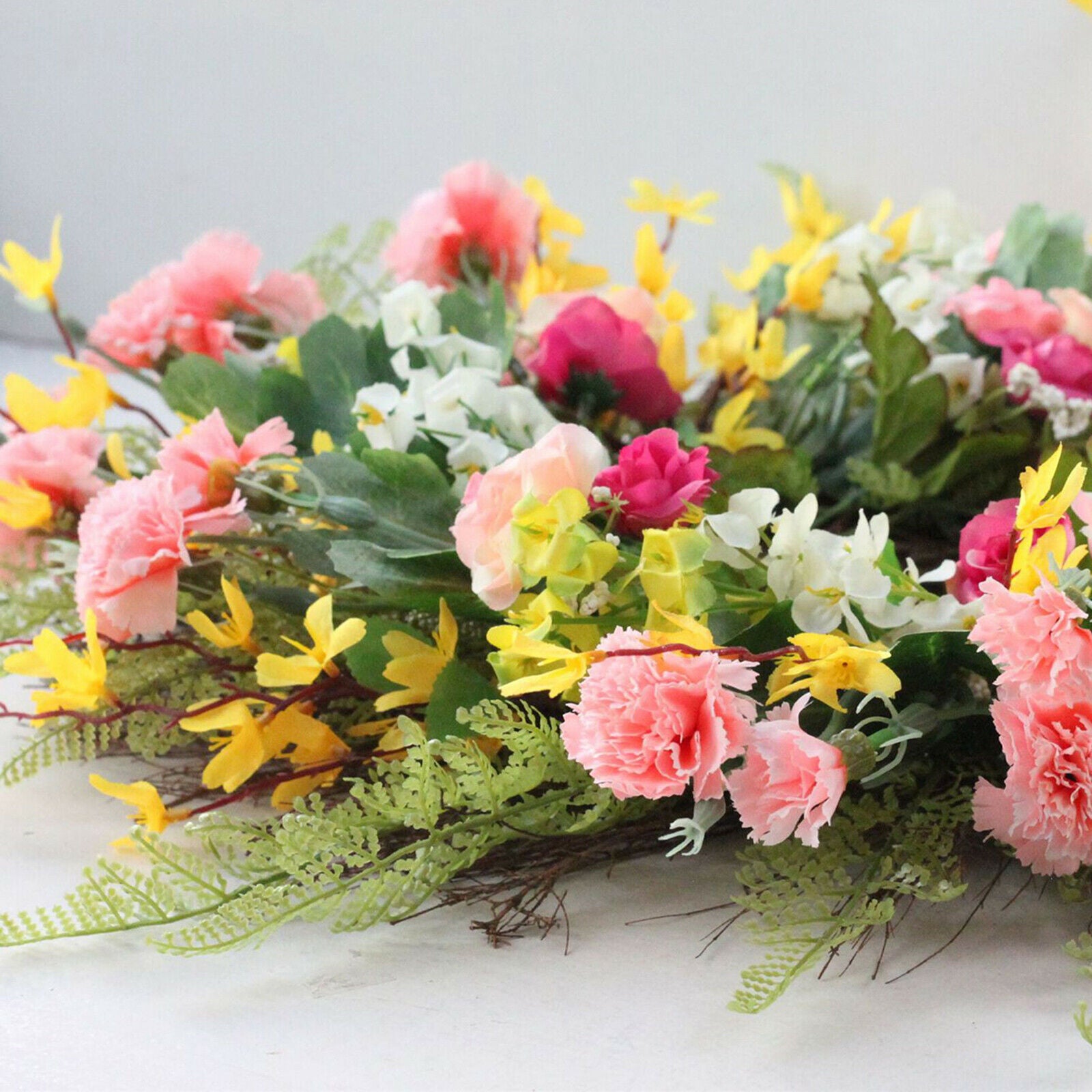 Artificial Carnation Garland Silk Flower Vine Wedding Yard Garden Decors 60cm