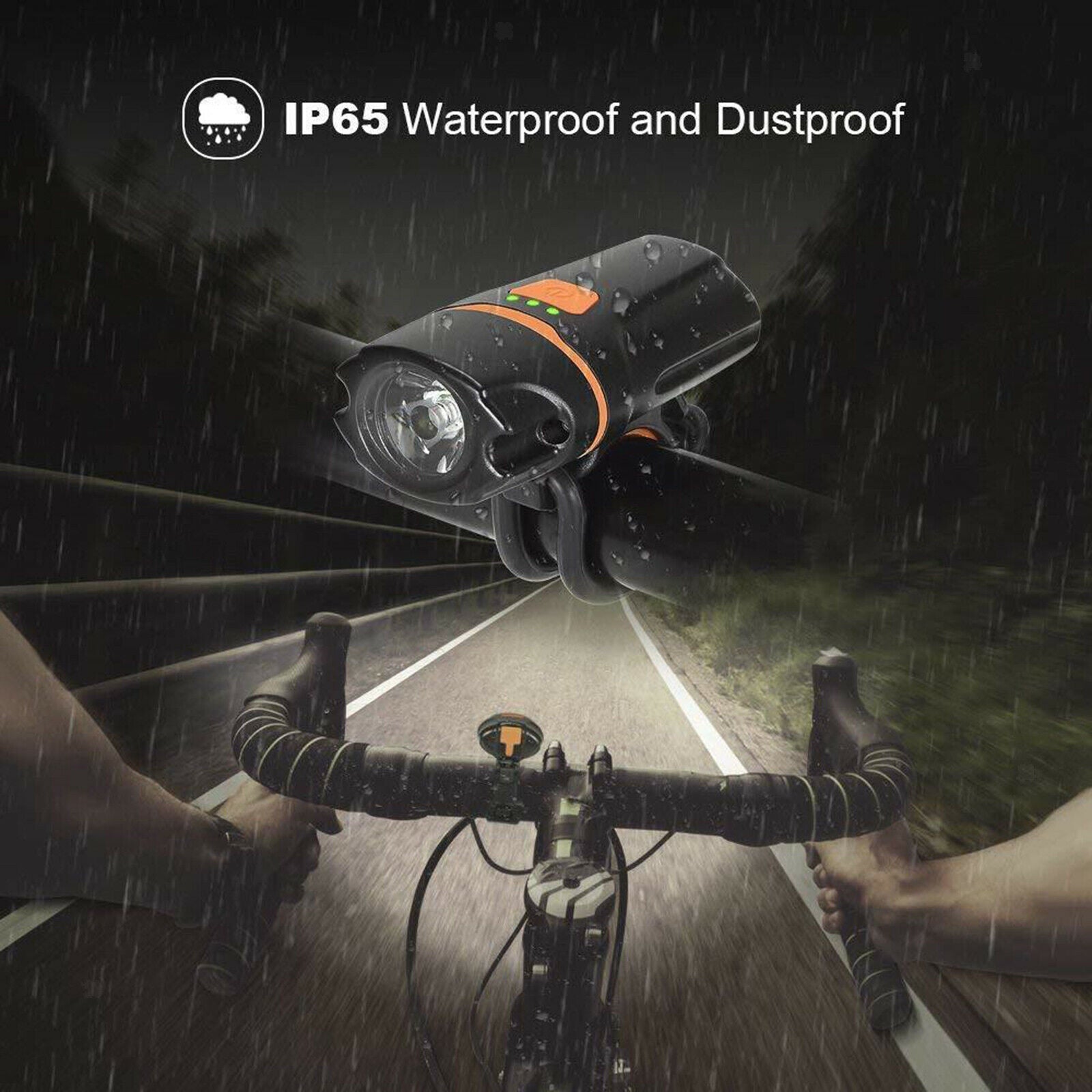 Bicycle Front Light Headlight Lamp Waterproof Rechargeable Easy to Install