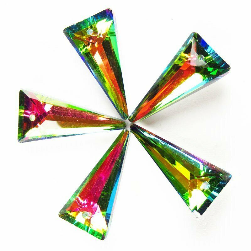 10Pcs 27x13x6mm Faceted Rainbow Titanium Crystal Arrow Pendant 20g A-305SJ