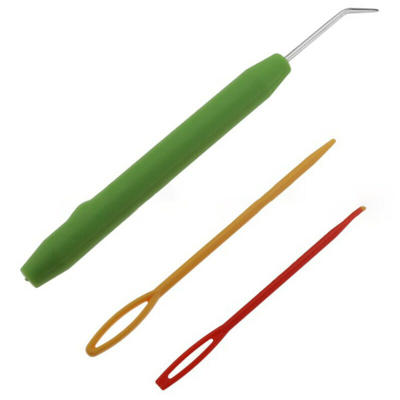 3pcs Loom Crochet Hook Tool and Plastic Big Eye Needle with Rubber Hand.l8