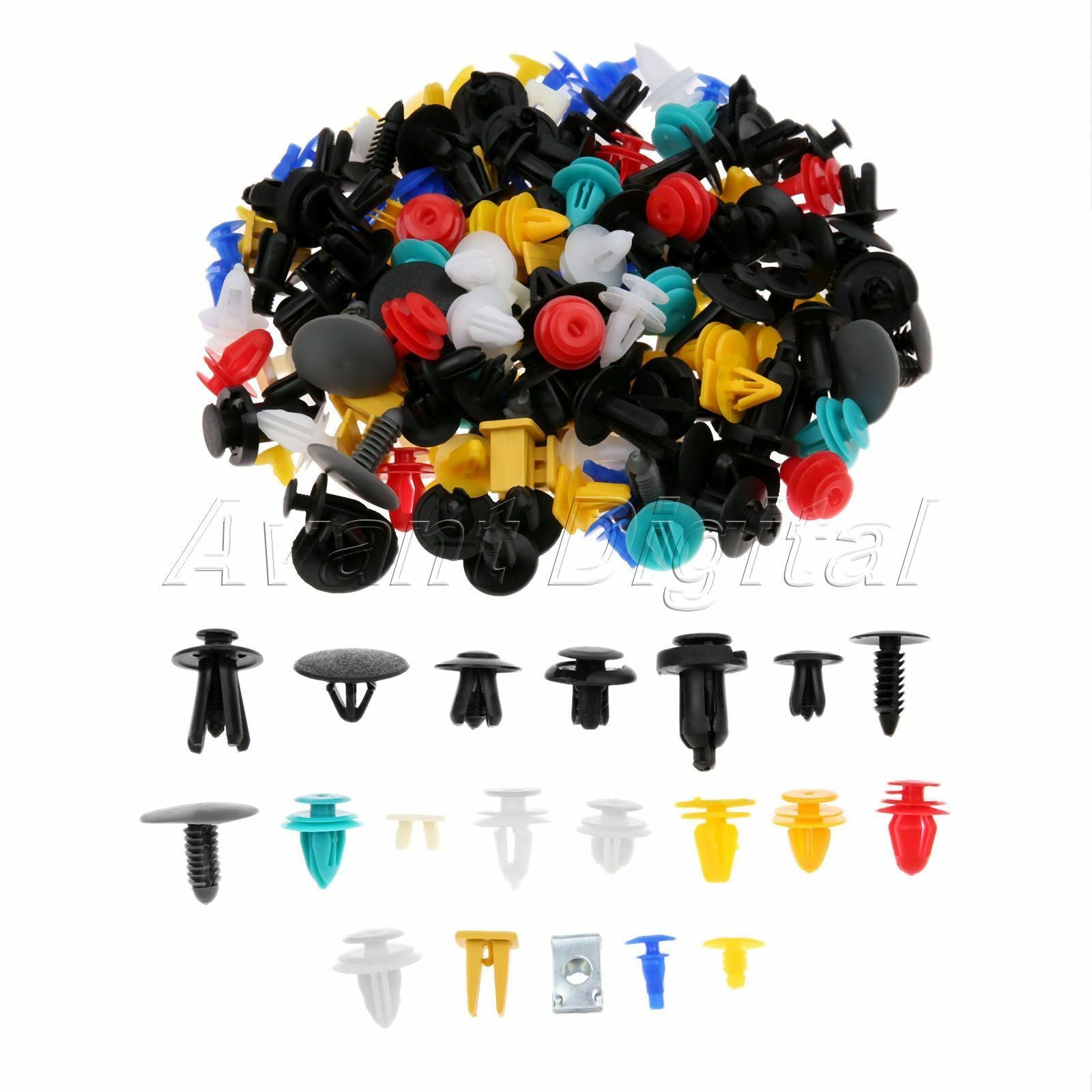 200X Car Auto Clips  Fastener Mixed Door Auto Rivets Fastener Rivet Bumper Nylon