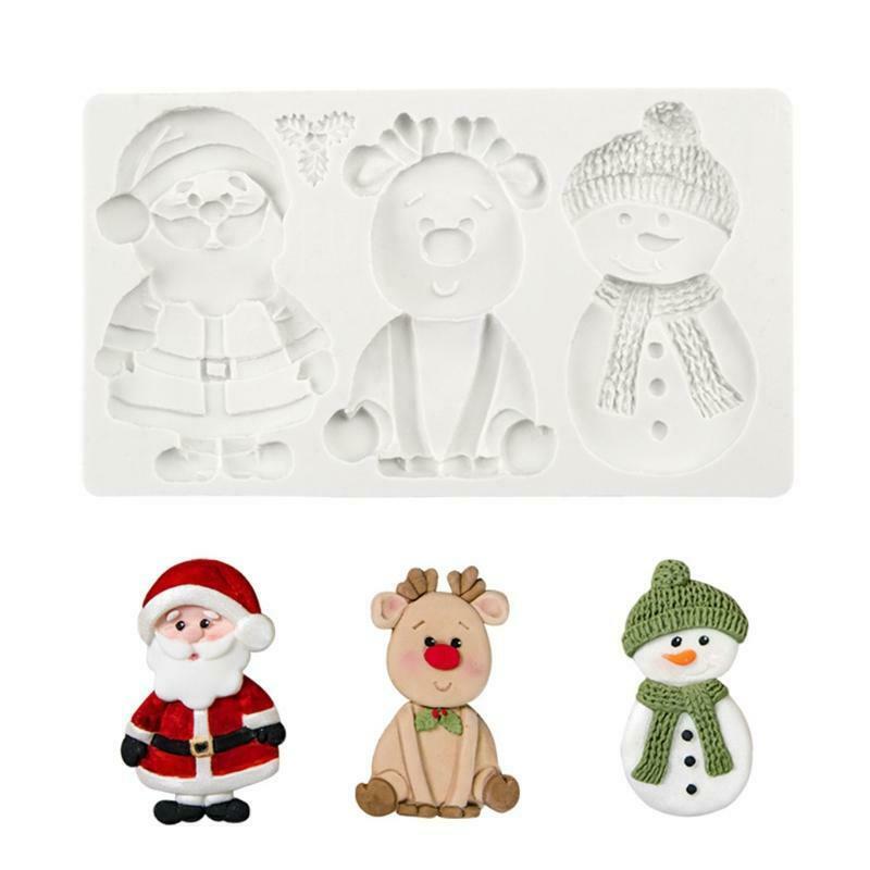 DIY Christmas Theme Shape Mold Silicone Craft Cake Clay Soap Decorating Family