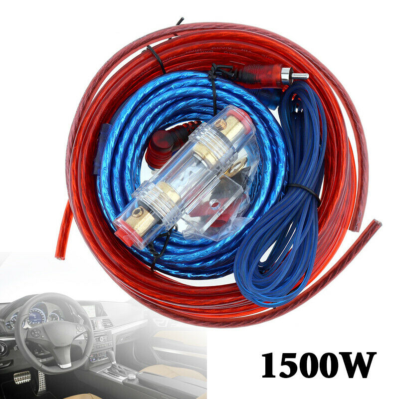 1500w Car Amplifier Wiring Kit Audio Subwoofer AMP RCA Power Cable AGU FUSE HY