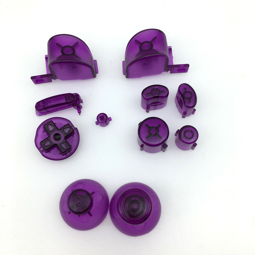 Full Clear Purple ABXYZ/L R Buttons+ThumbSticks D-pad for Nintendo Gamecube NGC