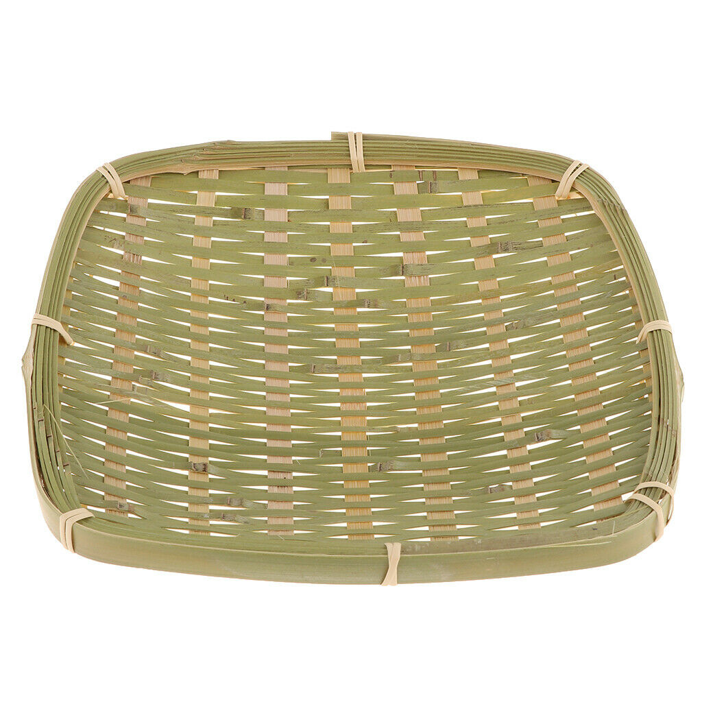 Set of 2 Pieces Bamboo Tray Chinese Traditional Bamboo Serving Plate Platter for