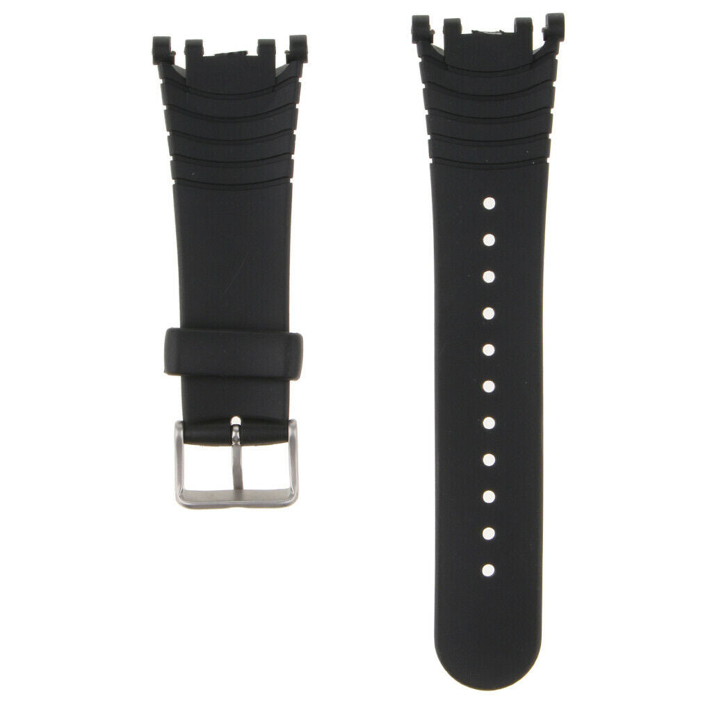 Prettyia Black Silicone Watchband for SUUNTO VECTOR Stainless Steel Buckle