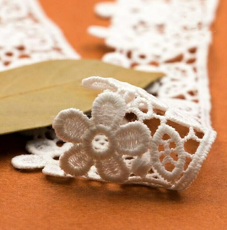 3 Yards Flower Embroidery Lace Trims Decoration Wedding dress Sewing Accesories