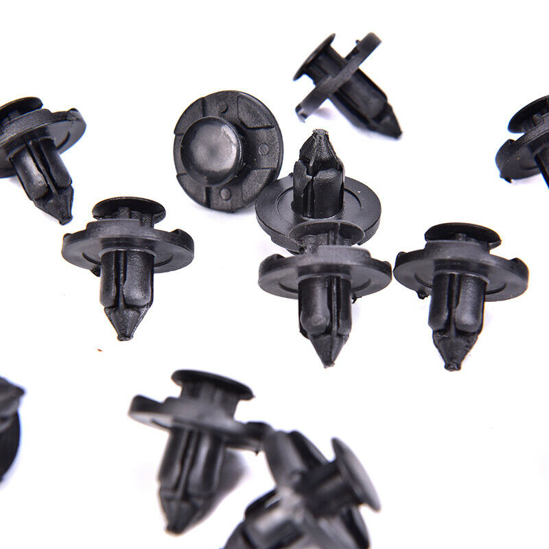 100x 8mm Plastic Rivet Fastener Mud Flaps Bumper Fender Push Clips For Ni.l8