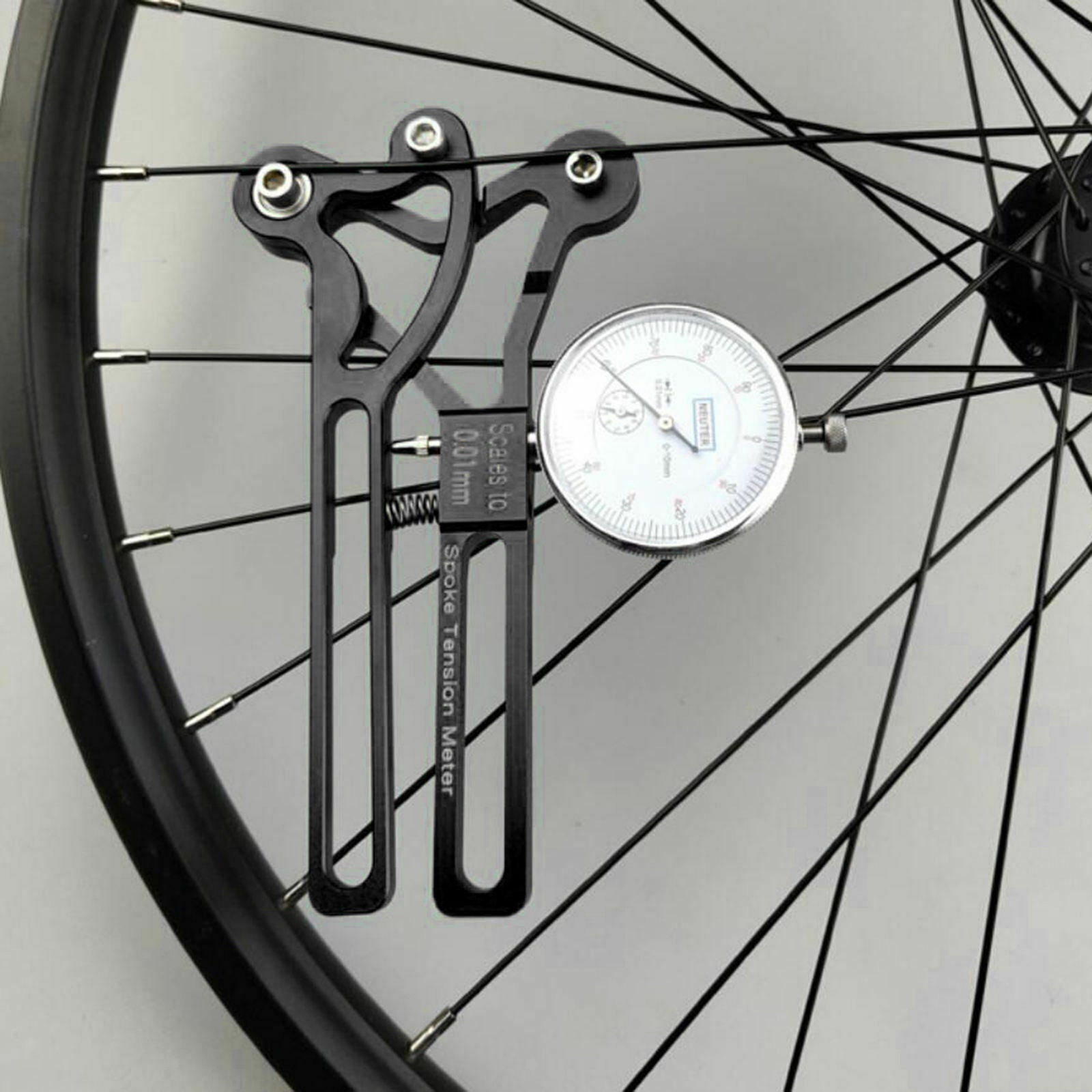 Bike Spoke Tension Meter Deluxe Bicycle Spoke Tensiometer Watch Wheel Tool Black