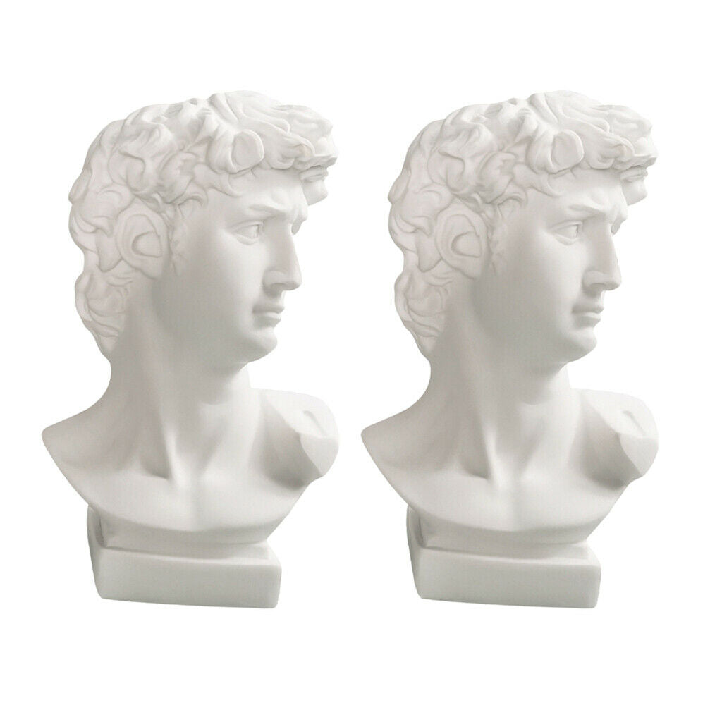 2x Unique David Sculpture Statues Makeup Brush Holder Up Brushes Flower Vase